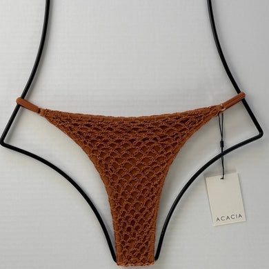 Acacia Acacia Swimwear NEEMA Crochet Bikini Bottom - Tobacco - Minimal Coverage - Adjustable Sides – PerfectKini