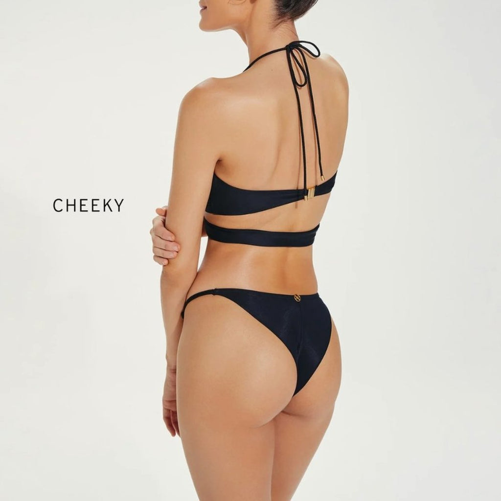 ViX Paula Hermanny ViX Swimwear Gi Detail Cheeky Bikini Bottom - Black | Alternate view
