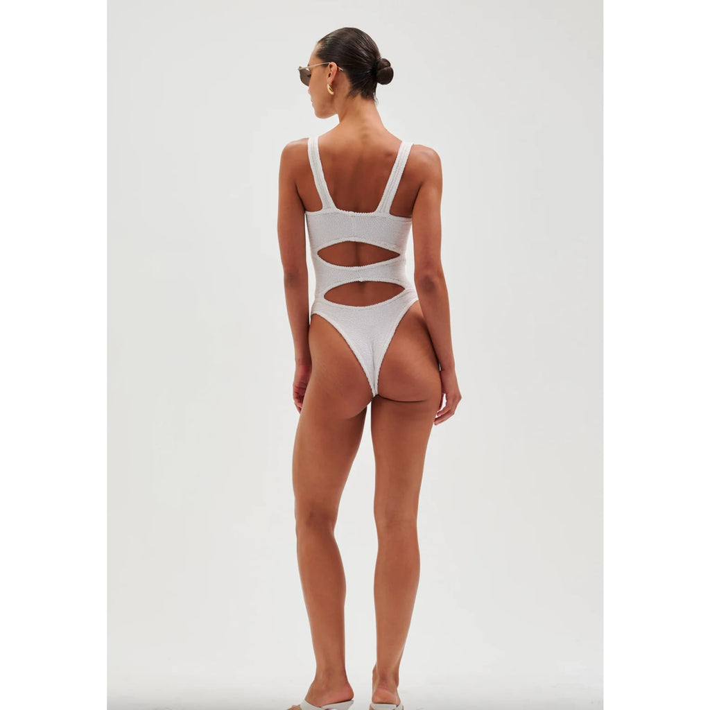 Reina Olga x Ronny Kobo Corset Knot One Piece - White | Alternate view