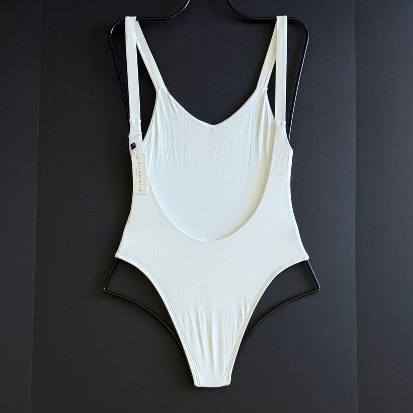 Vitamin A Swimwear Leah One Piece - White EcoLux | Back view