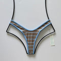 Frankies Bikinis Full Moon Striped Micro Bikini | Front view