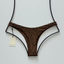 Back flat lay of Acacia Oslo Bikini Bottom in Neutral Mares showing minimal-coverage cut.