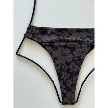 Close-up of floral print detail on Acacia Mateo bikini bottom in Taha’a.