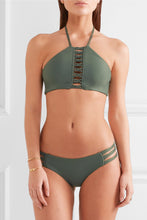 Mikoh Swimwear 'West Oz' Bikini Top in Army