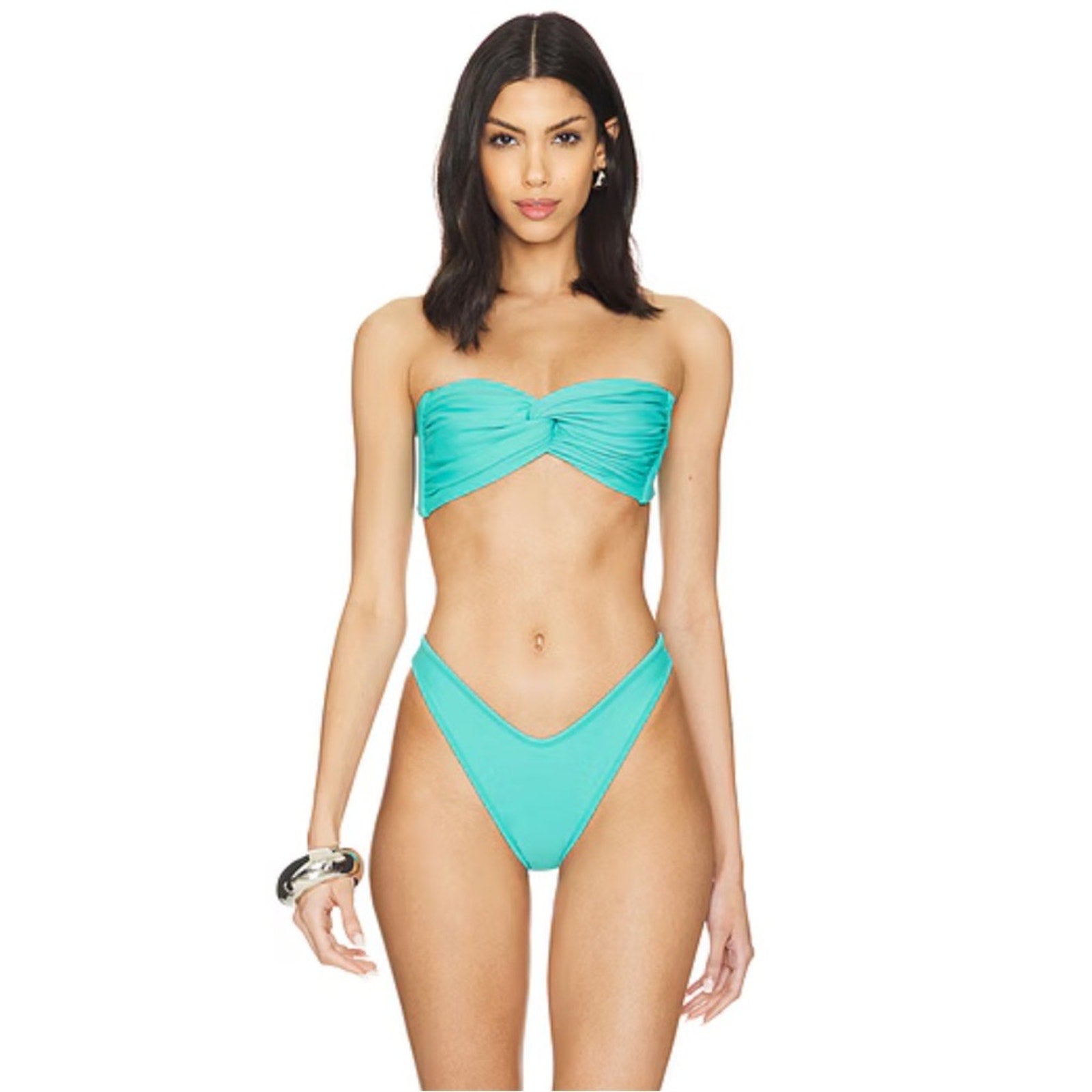 Montce Swim Turban Bandeau Bikini Top - Teal | Alternate view