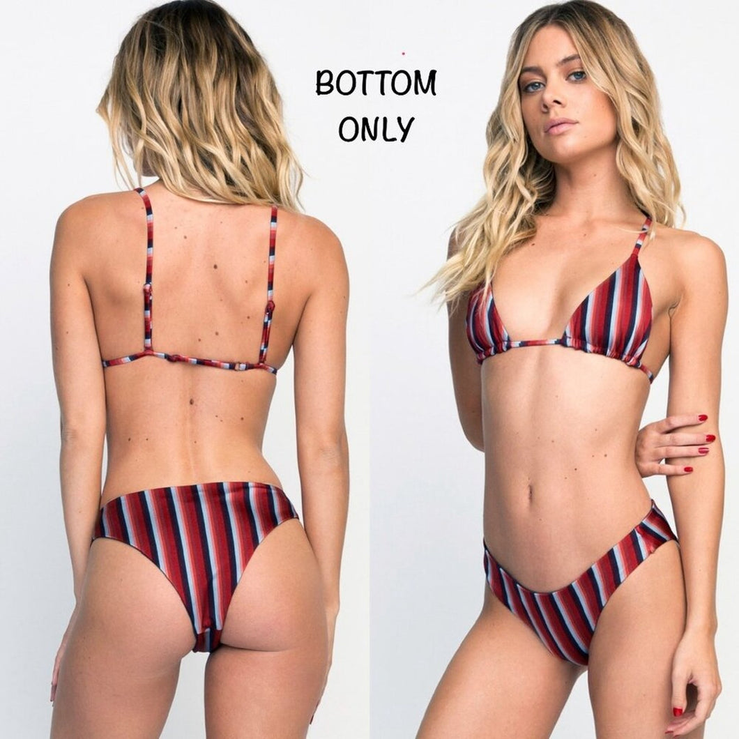 RVCA RVCA Tidal Stripe High Cut Bikini Bottom {S} – PerfectKini