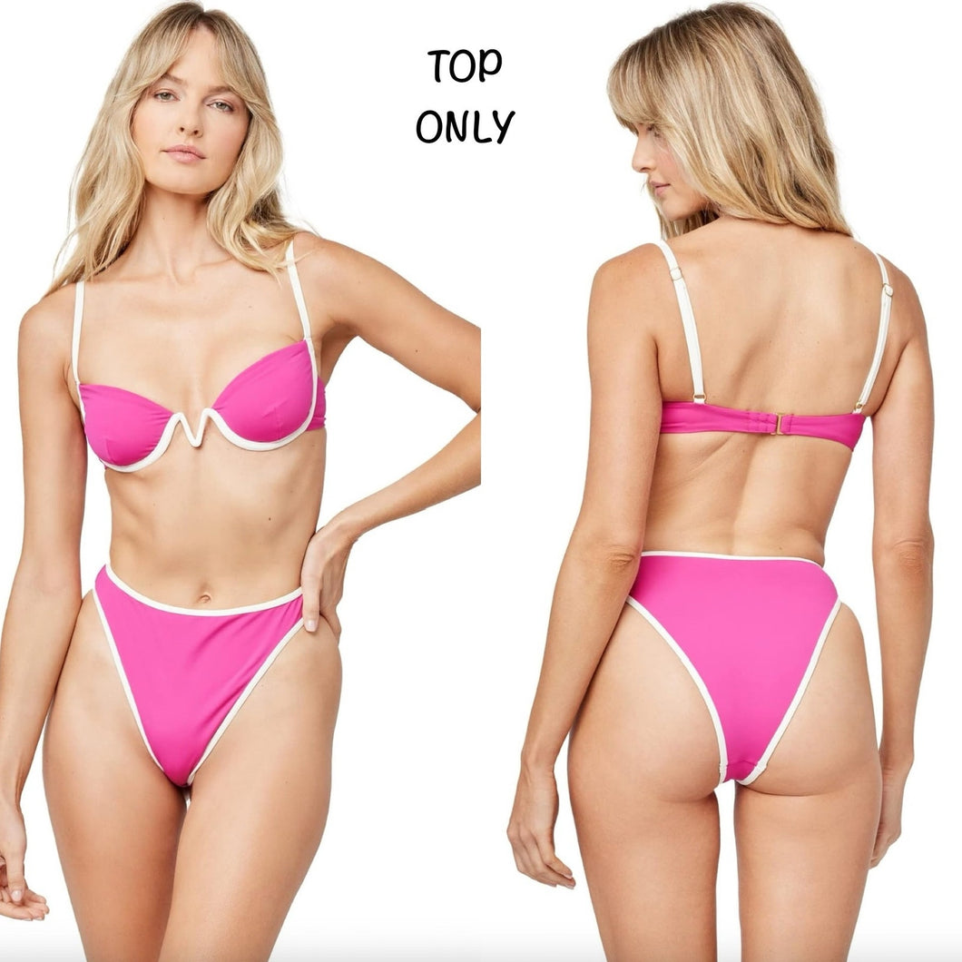 L Space L*Space Swimwear NICO Underwire Bikini Top - Bougainvillea Cream - L - NWT – PerfectKini