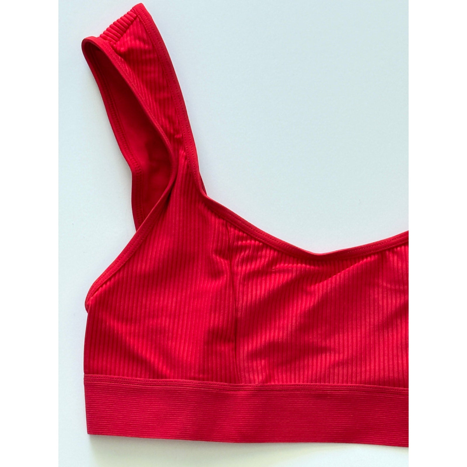Frankies Bikinis Drew Ribbed Bikini Top - Red | Alternate view