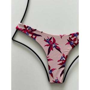 Close-up of Acacia Oslo Bottom in Mokoli‘i showing vibrant magenta, plum, and cobalt blue floral details.