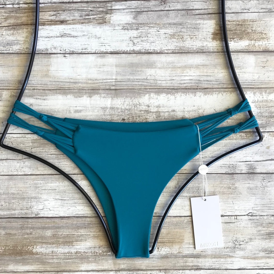 Mikoh Mikoh Swimwear MOLOKAI Bikini Bottom - Teal - Multi-Strap - Small - NWT – PerfectKini