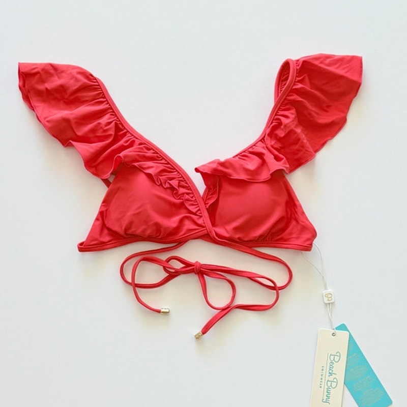 Beach Bunny Swimwear Scarlette Wrap Bikini Top - Poppy | Alternate view