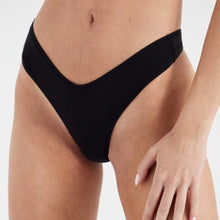 OneOne Swimwear Heidi Skimpy Bikini Bottom – Black Ribbed