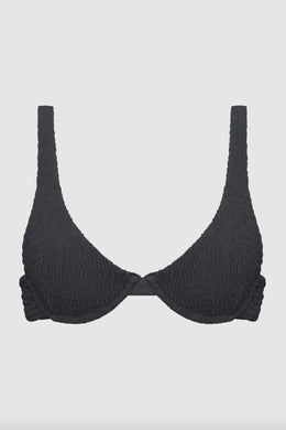 Acacia Swimwear Acacia Swimwear GENEVA Smocked Bikini Top - Licorice -  Underwire - XL - NWT – PerfectKini