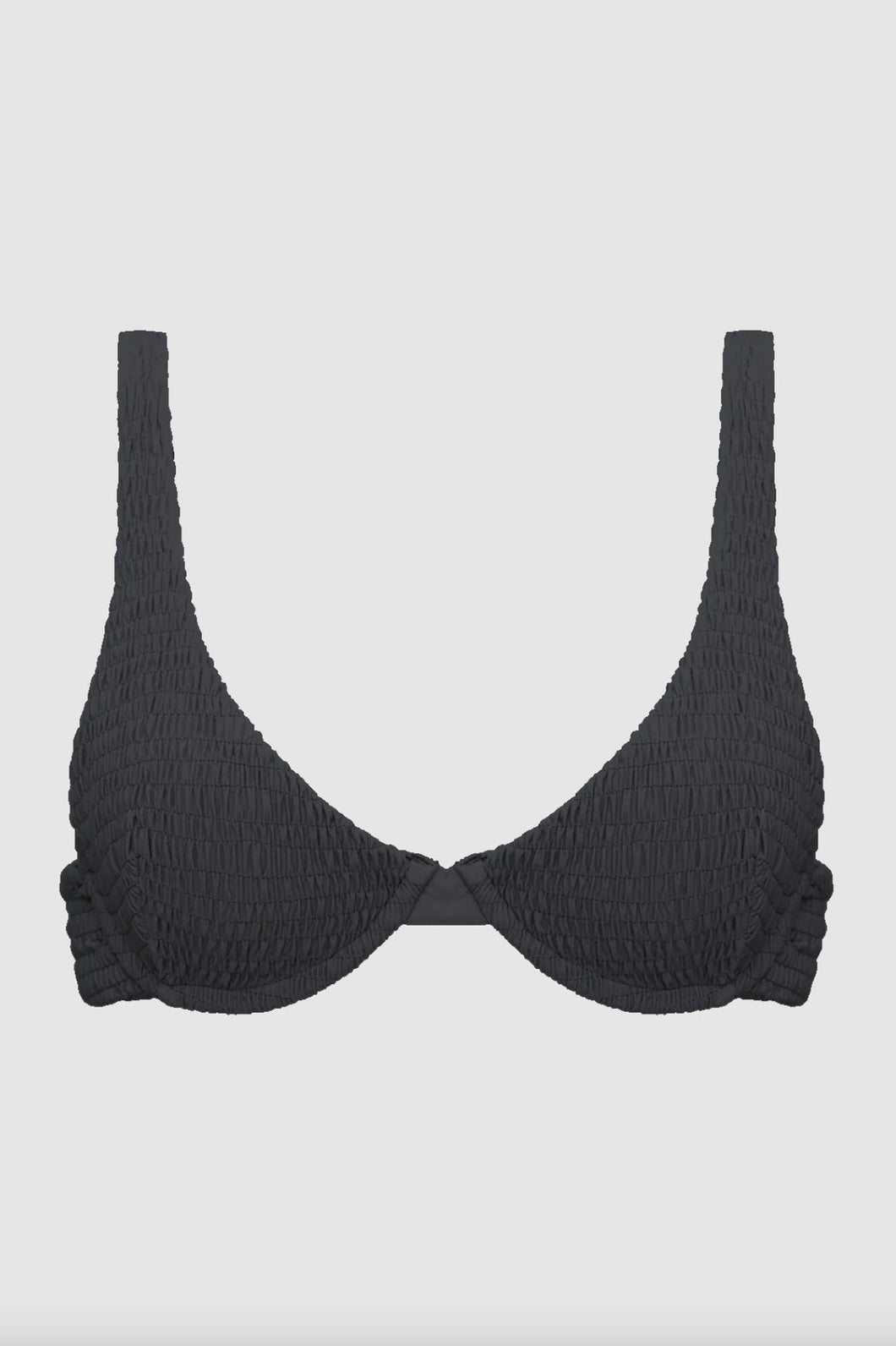 Acacia Swimwear Acacia Swimwear GENEVA Smocked Bikini Top - Licorice -  Underwire - XL - NWT – PerfectKini