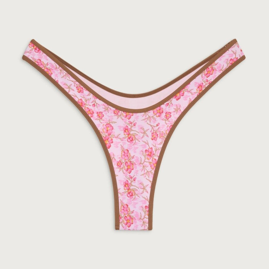 Frankies Bikinis Full Moon Floral Micro Bikini Bottom - Watercolor | Alternate view