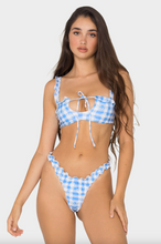 Khassani Swimwear 'Alma' Bikini Bottom in Blue Flower Vichy