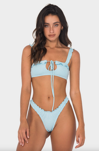 Khassani Swimwear 'Alma' Bikini Bottom in Shiny Blue