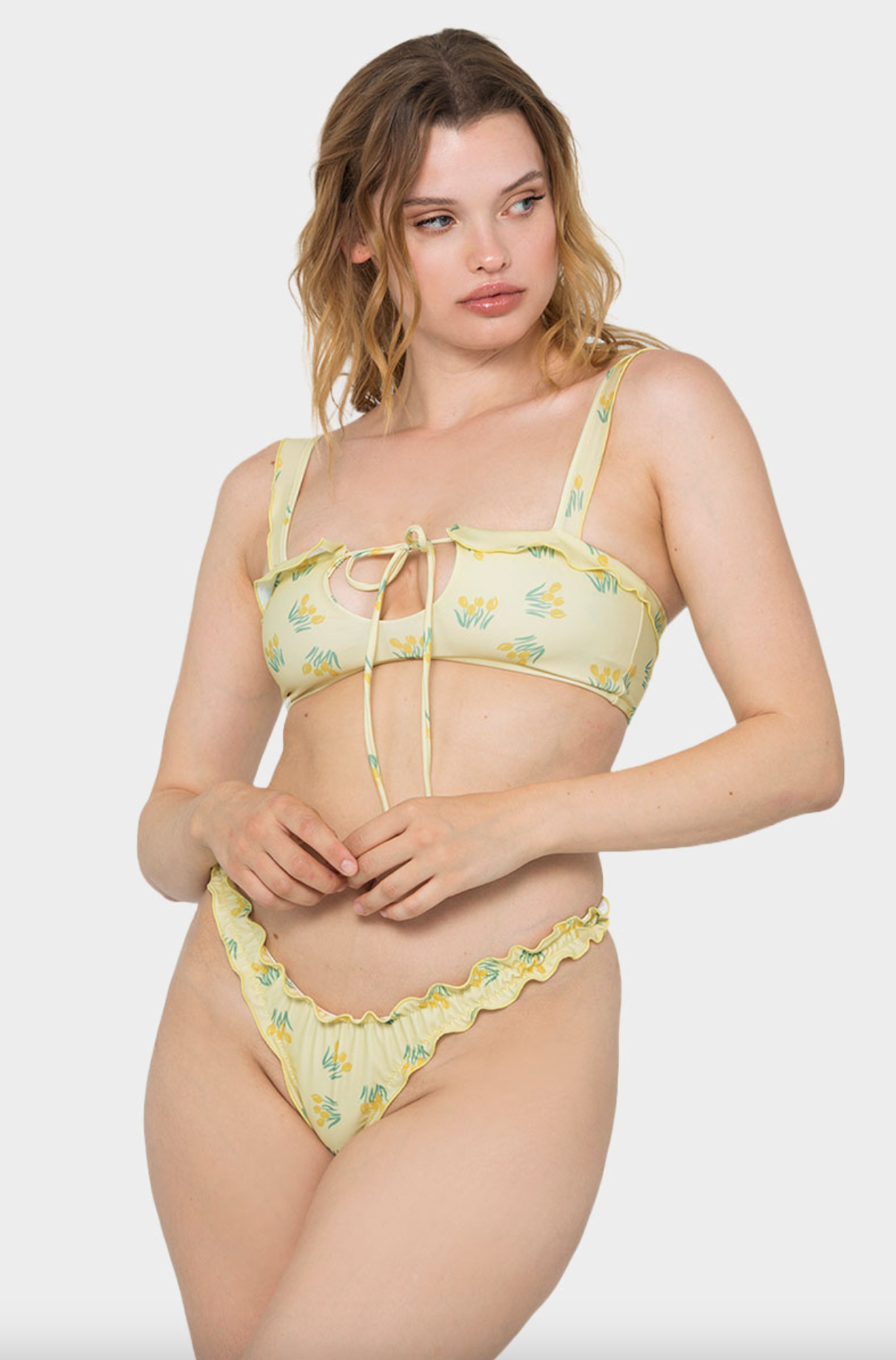 Khassani Bikini Top - Khassani Swimwear 'Alma' Bikini Top in Tulips