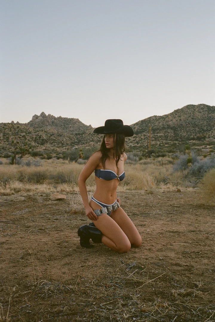 FAE Swim Hailey Bottom - Denim & White