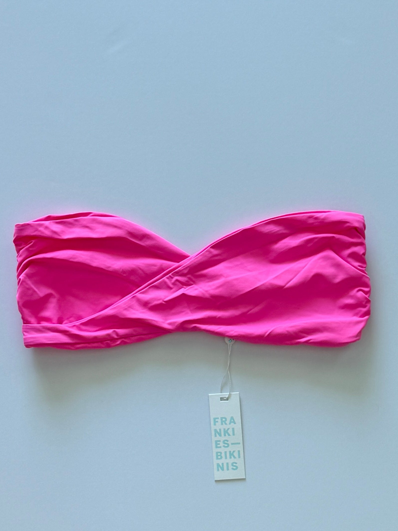 Frankies Bikinis Margo Strapless Bandeau Bikini Top - Pink Punch | Front view
