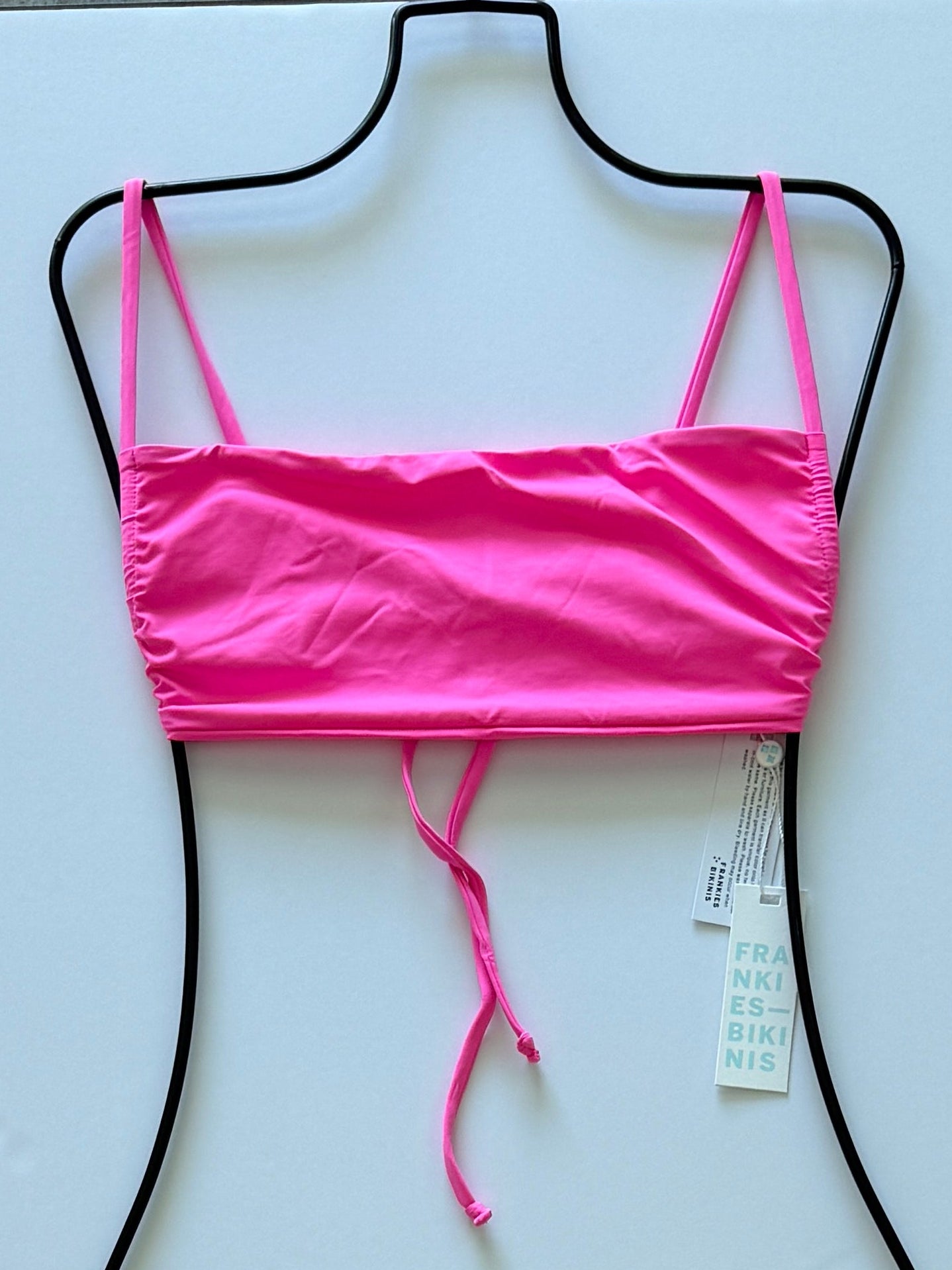 Frankies Bikinis Kailyn String Bandeau Bikini Top - Pink Punch | Alternate view