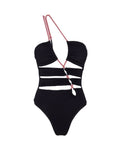 ViX Paula Hermanny Solid Zaila One Piece Swimsuit in Black - Front Flat Lay