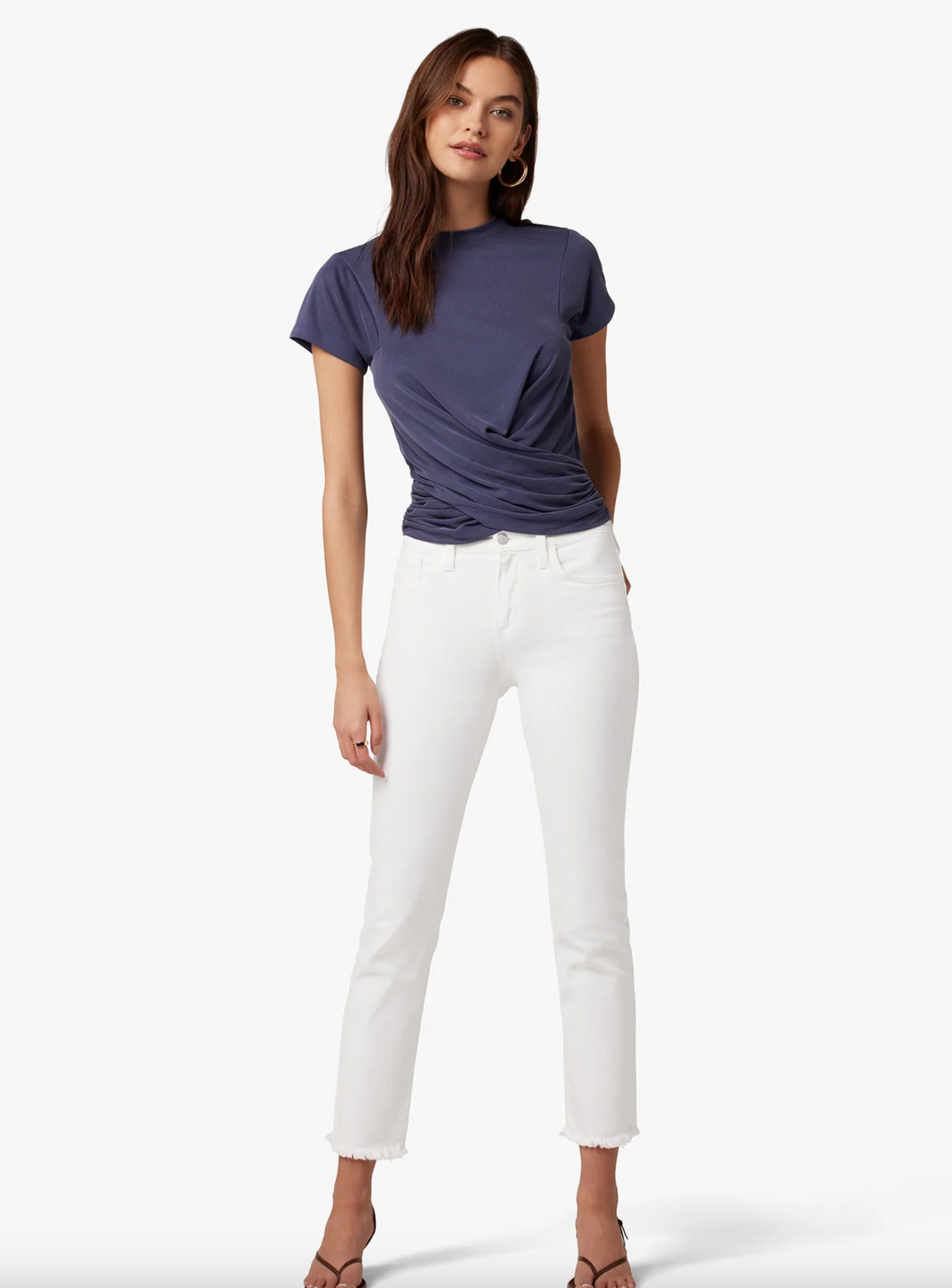 Joe's Jeans 'The Lara' Mid Rise Cigarette Ankle in White