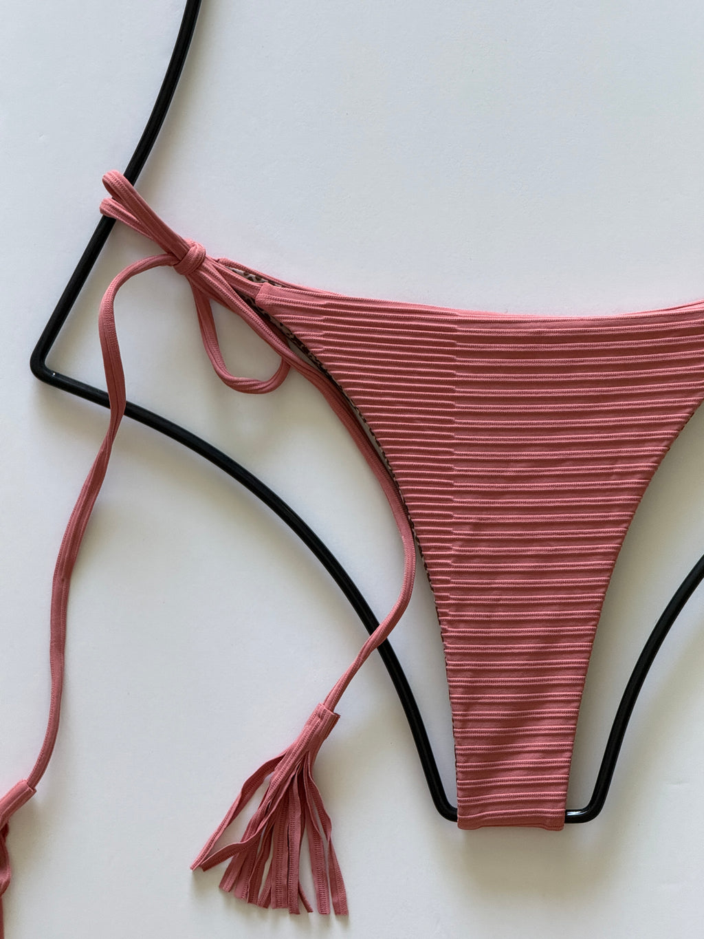 Acacia Swimwear Lauie Dual Ribbed Tie Side Bikini Bottom - Lychee
