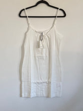 Leset Pointelle Tie Front Mini Dress – White