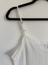 Leset Pointelle Tie Front Mini Dress – White