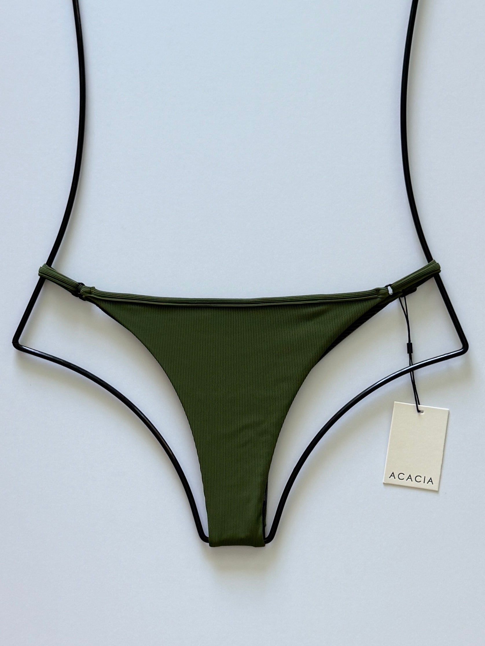 Acacia Swimwear Neema Ribbed Bikini Bottom - Basil
