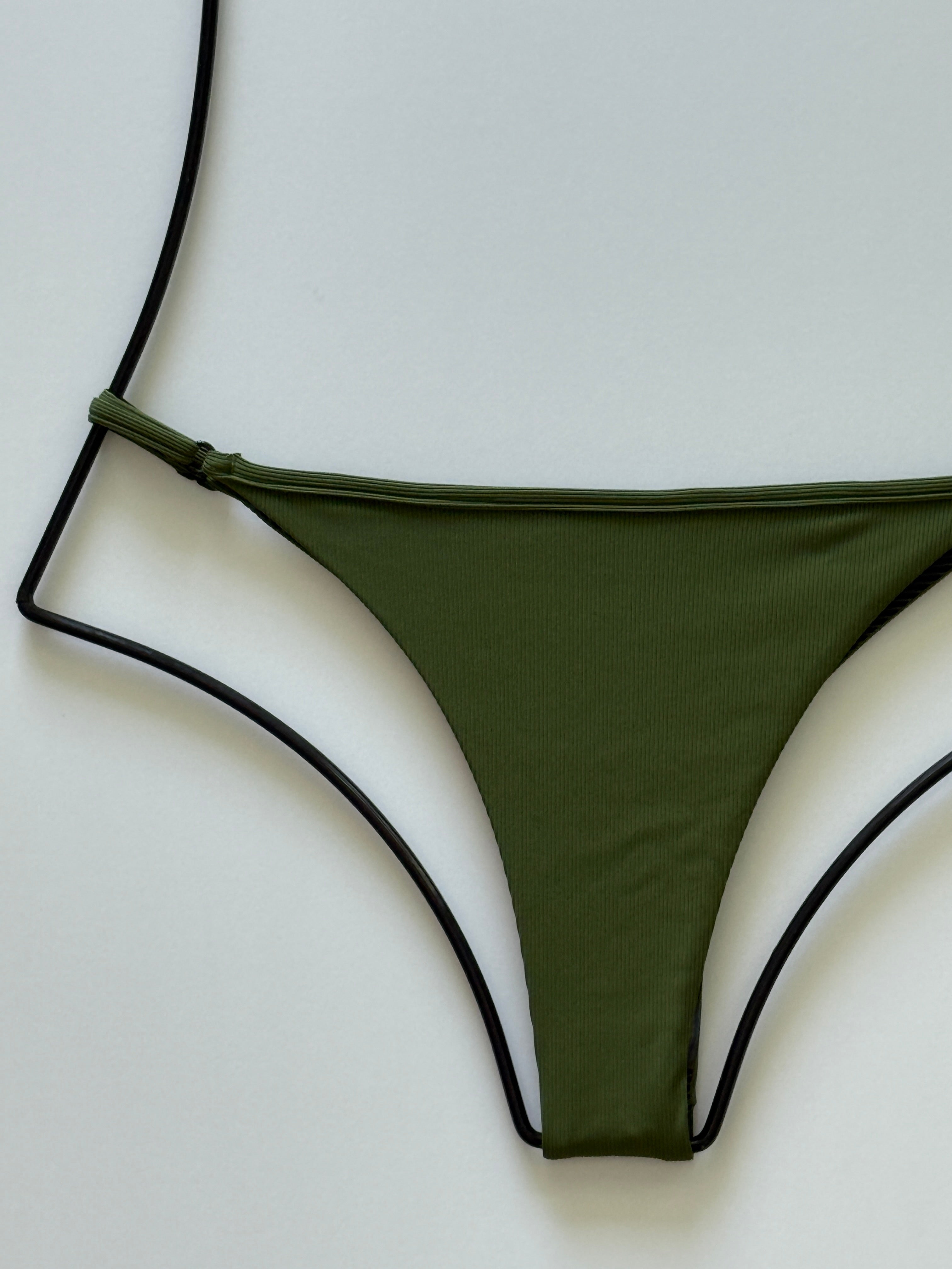 Acacia Swimwear Neema Ribbed Bikini Bottom - Basil