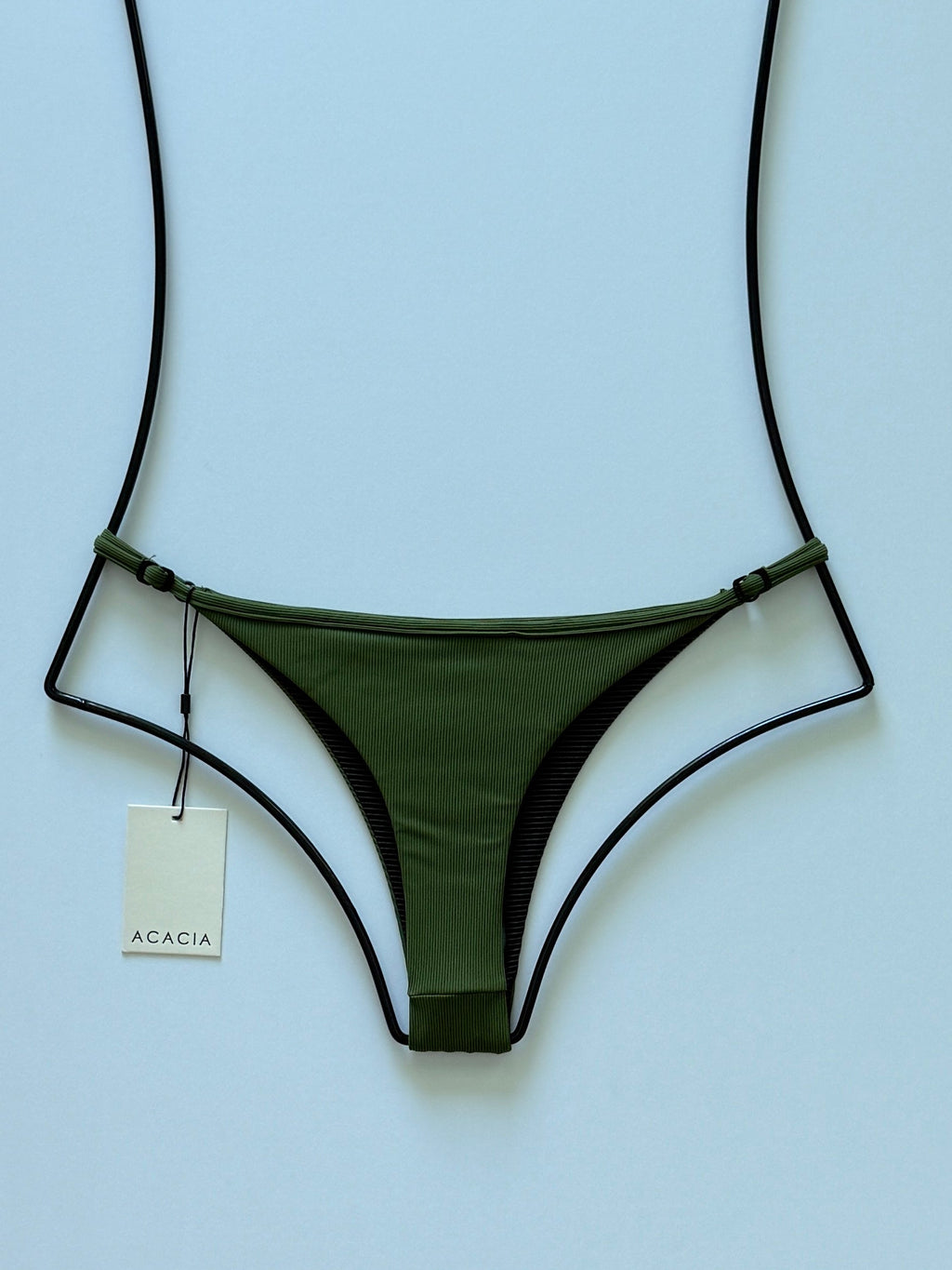 Acacia Swimwear Neema Ribbed Bikini Bottom - Basil