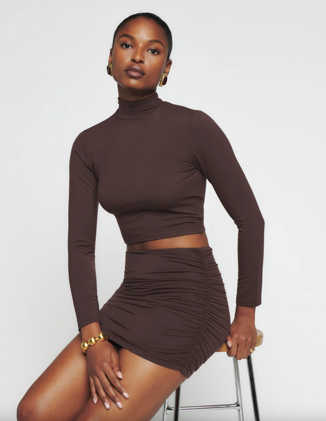 Reformation Sets - Reformation Lake Knit Two Piece in Mole