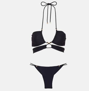 ViX Swimwear Gi Detail Bikini Bottom in Black