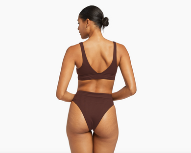 Vitamin A Bikini Bottom - Vitamin A Swimwear 'Sienna' High Waist Bottom in Chocolate Ecorib