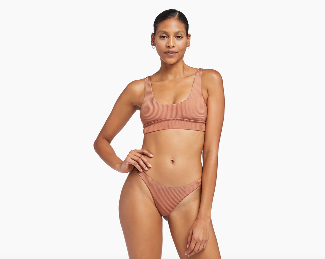 Vitamin A Swimwear 'Sienna' Bikini Top in Pink Sands Shimmer Ecorib