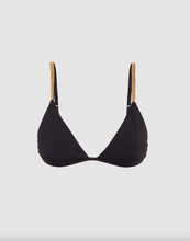 Vix Swimwear Embroidery Rafa Tri Parallel Bikini Top in Black