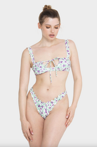 Khassani Swimwear 'Alma' Bikini Bottom in Purple Flowers