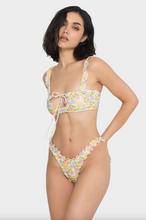 Khassani Swimwear 'Alma' Bikini Top in Retro Flowers
