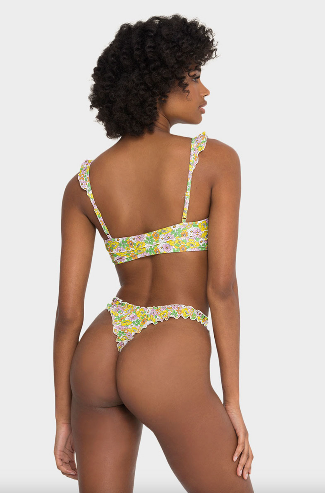 Khassani Swimwear 'Alma' Bikini Bottom in Mini Flowers