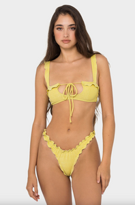 Khassani Swimwear 'Alma' Bikini Bottom in Shiny Yellow