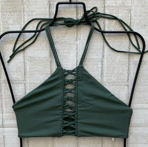 Mikoh Swimwear 'West Oz' Bikini Top in Army