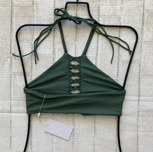 Mikoh Swimwear 'West Oz' Bikini Top in Army