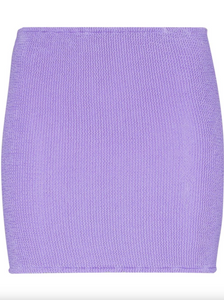 Hunza G Crinkle Mini Skirt in Lilac