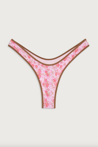 Frankies Bikinis Full Moon Micro Bikini Bottom in Watercolor Hibiscus