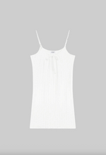 Leset Pointelle Tie Front Mini Dress – White