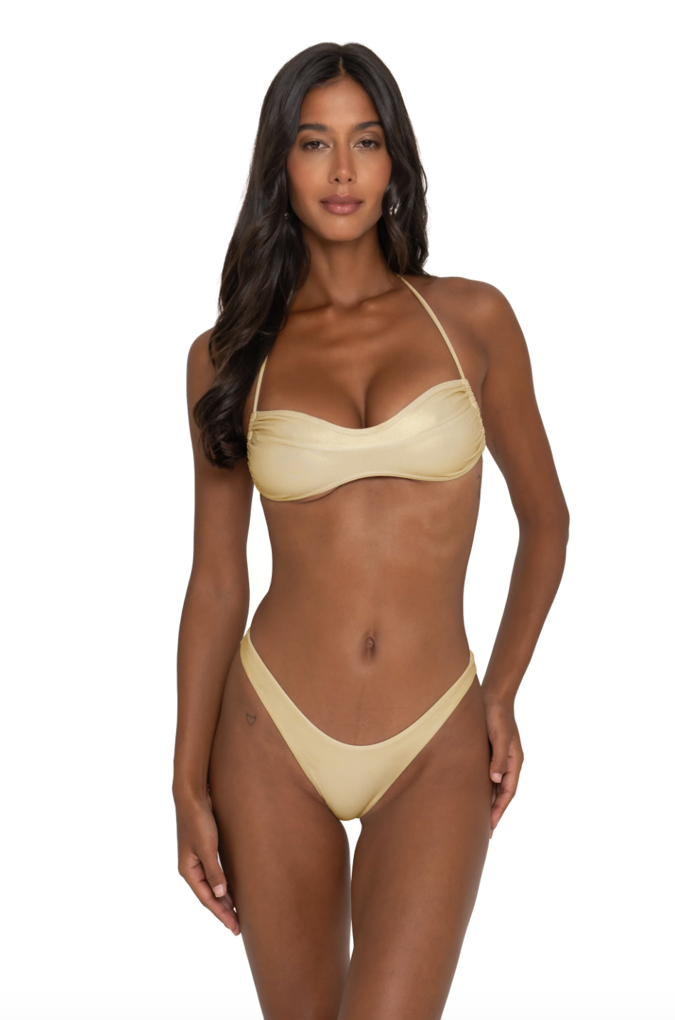 FAE Swim Maya Top - Gold Metallic