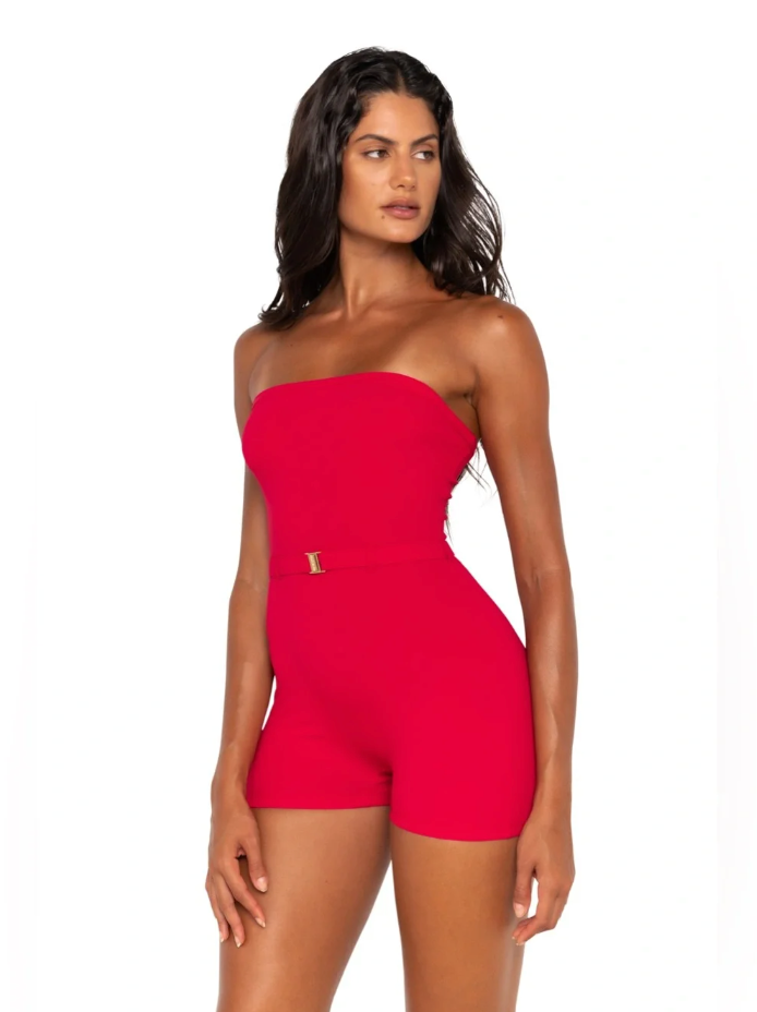 FAE Swim Stevie Playsuit - Strawberry