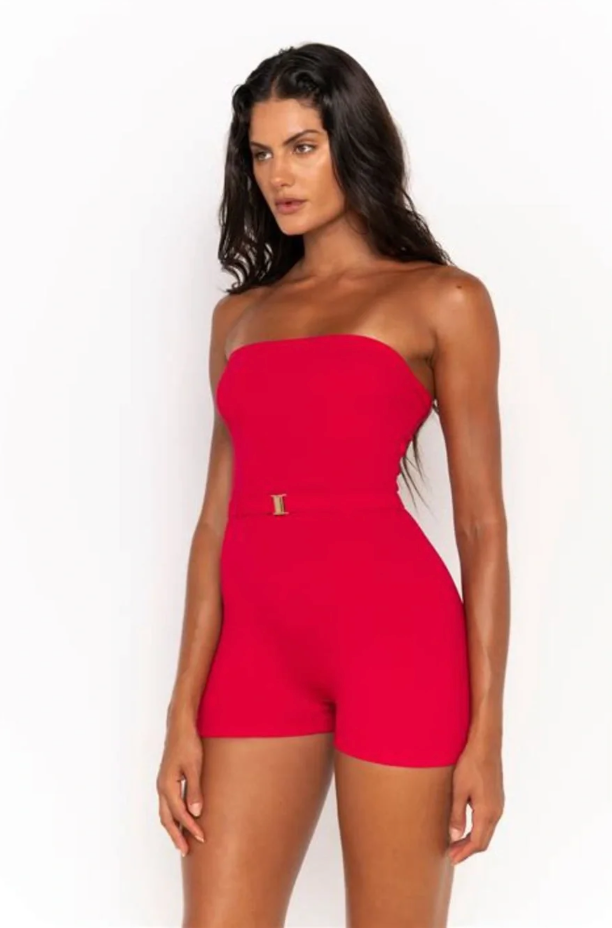 FAE Swim Stevie Playsuit - Strawberry